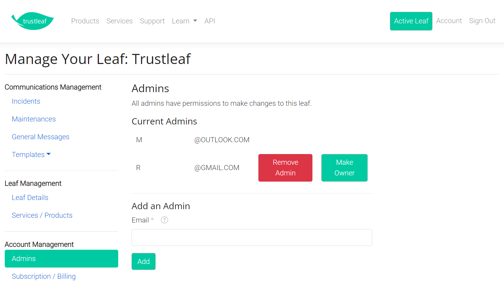 Add and Manage Your Admins, Users, Coworkers, or Anyone Else at Your Company Who Will Need Access to Trustleaf